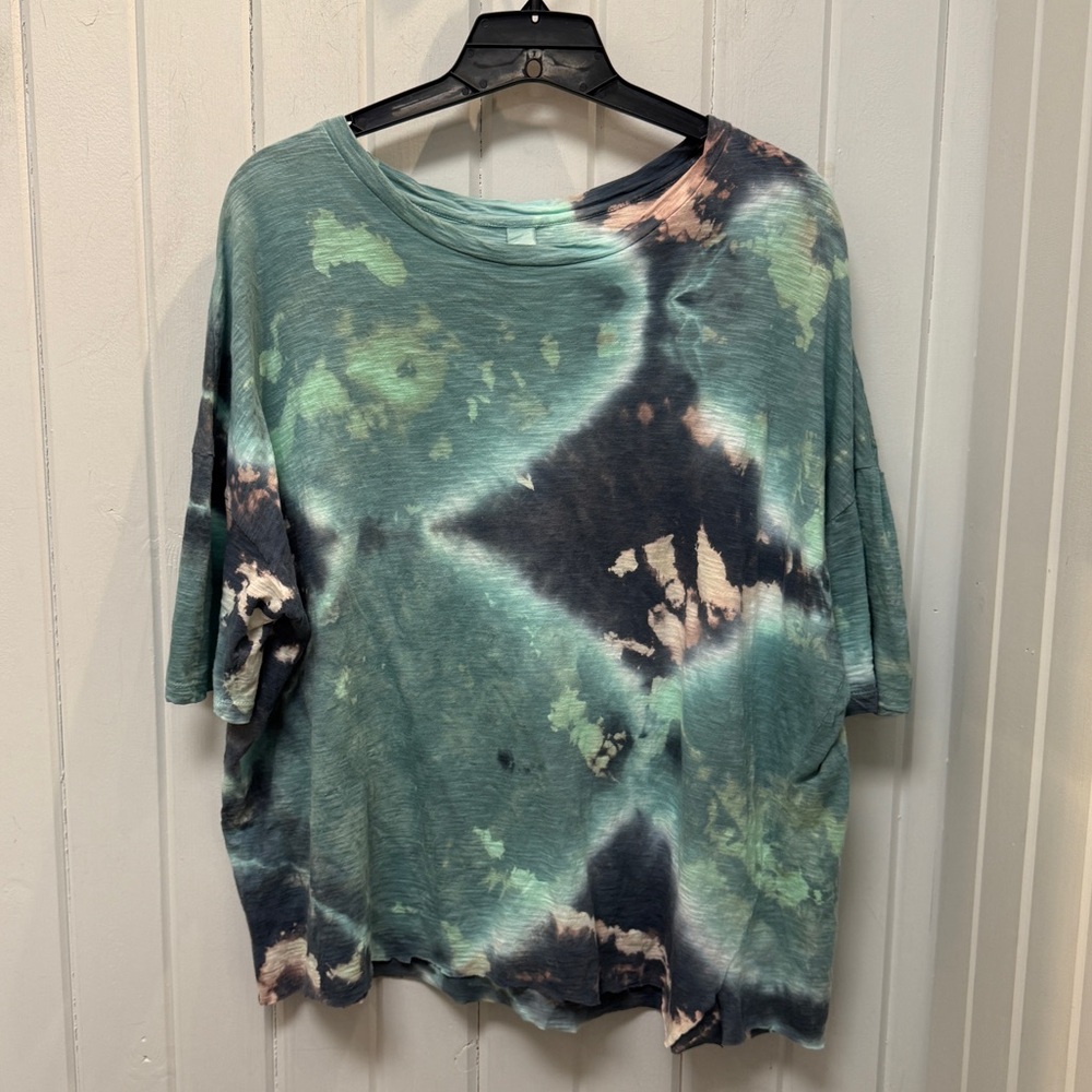Gilda Midani Teal Tie-Dye Blouse